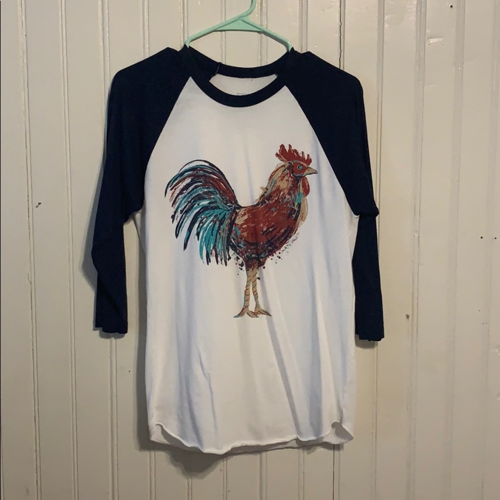 Rooster baseball t-shirt